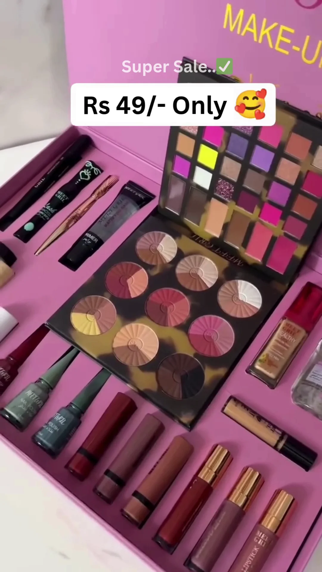 Meet Gril Ultimate All-in-One Professional Makeup Vanity Kit - Luxury 25+ Piece Full Face Cosmetics Gift Set for Women & Brides (Eyeshadow Palette, Lipsticks, Foundations, & Skincare) - Image 2