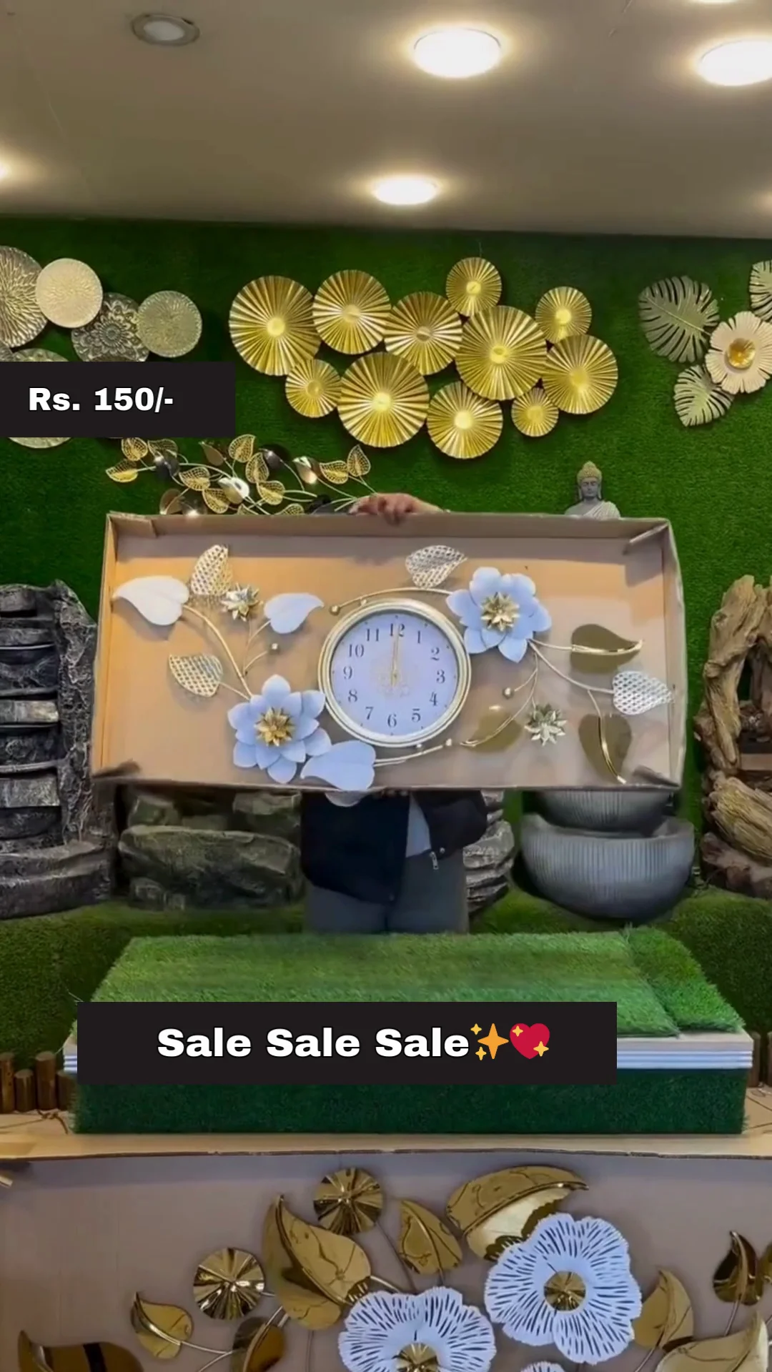 Elegant Metal Wall Art Floral Clock - Luxury Handcrafted Decorative Timepiece for Home & Office - Image 2