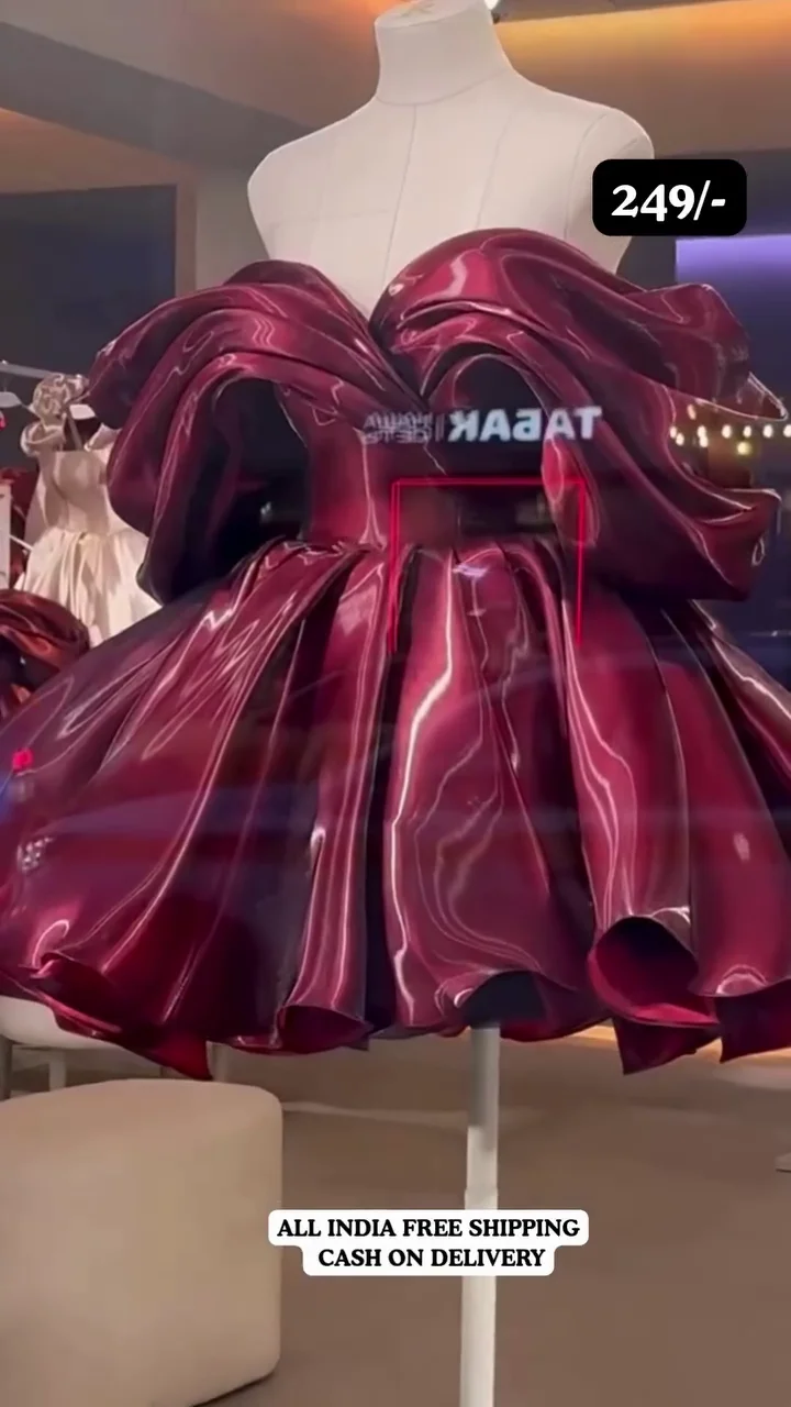 Girls’ Elegant Red Frock Dress – Stylish Flared One-Piece Outfit with Comfortable Fit for Parties, Festive Occasions, and Casual Wear