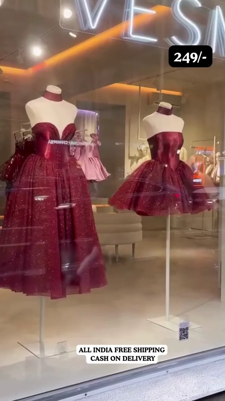 Girls’ Elegant Red Frock Dress – Stylish Flared One-Piece Outfit with Comfortable Fit for Parties, Festive Occasions, and Casual Wear - Image 2